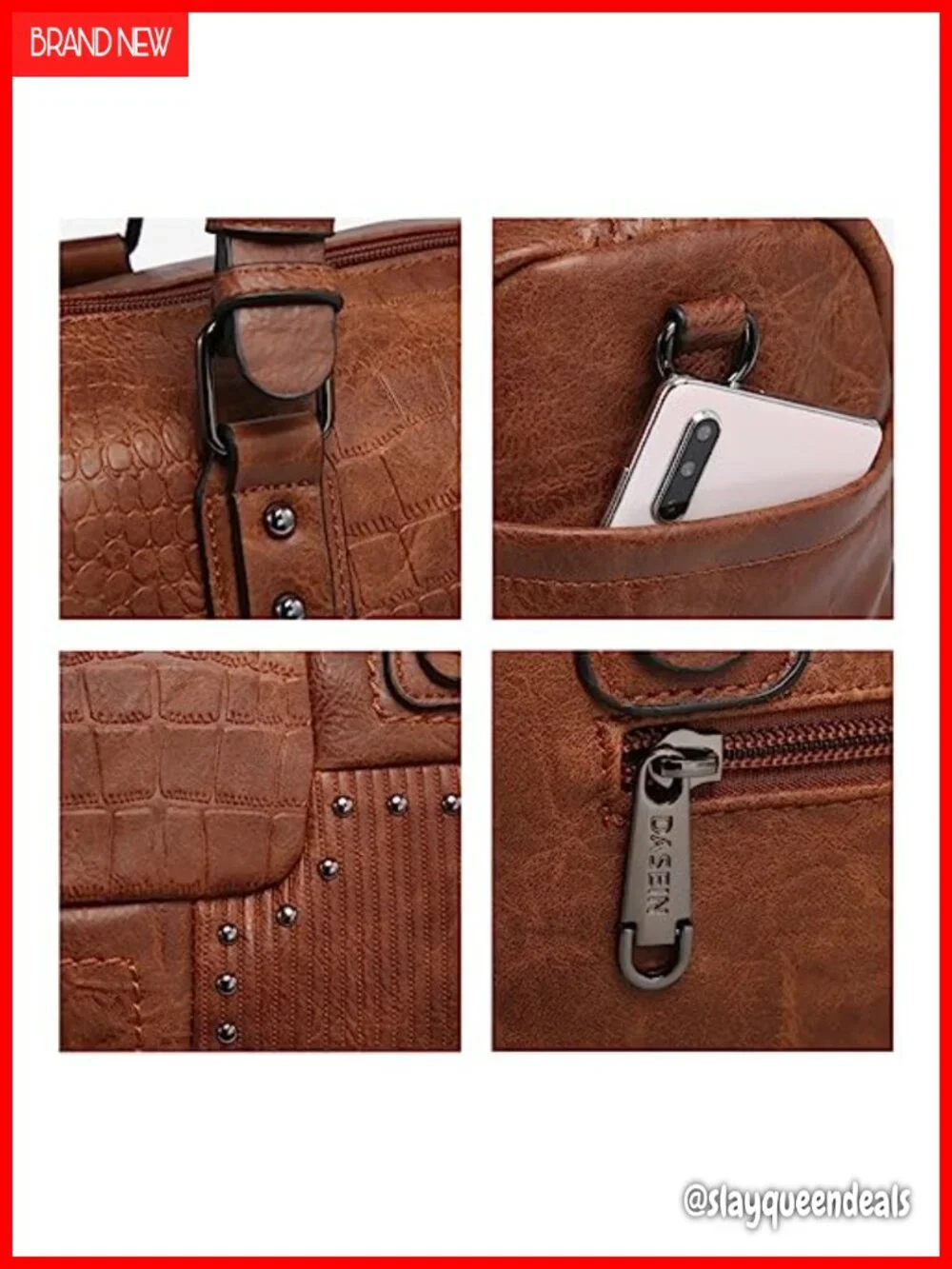 Vegan Leather Barrel Satchel Large Hobo Top Handle Work Tote Purse